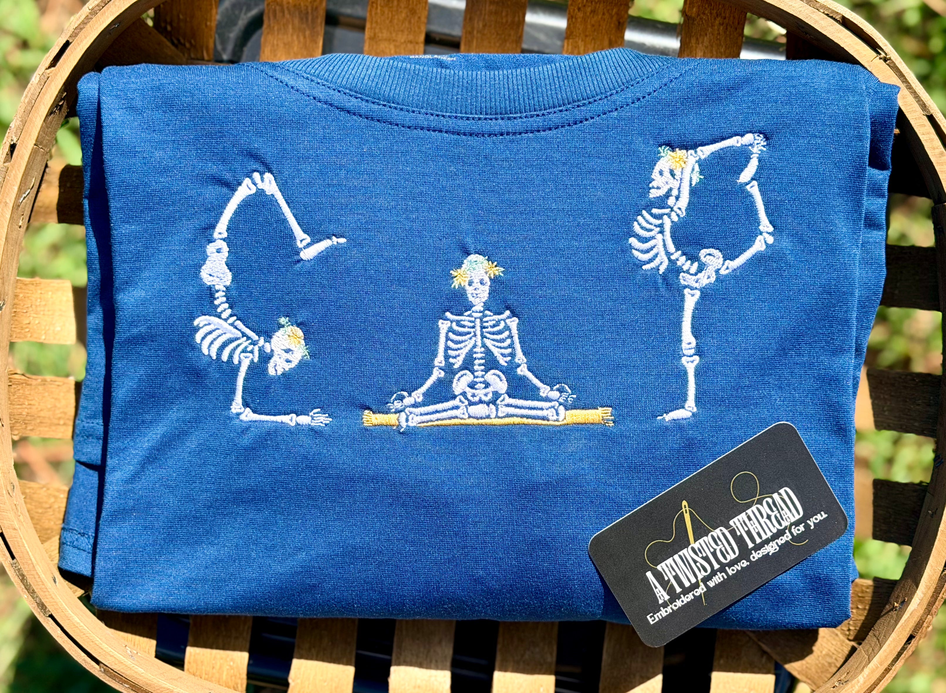Groovy Skeleton Trio Embroidered Sweatshirt or T-Shirt