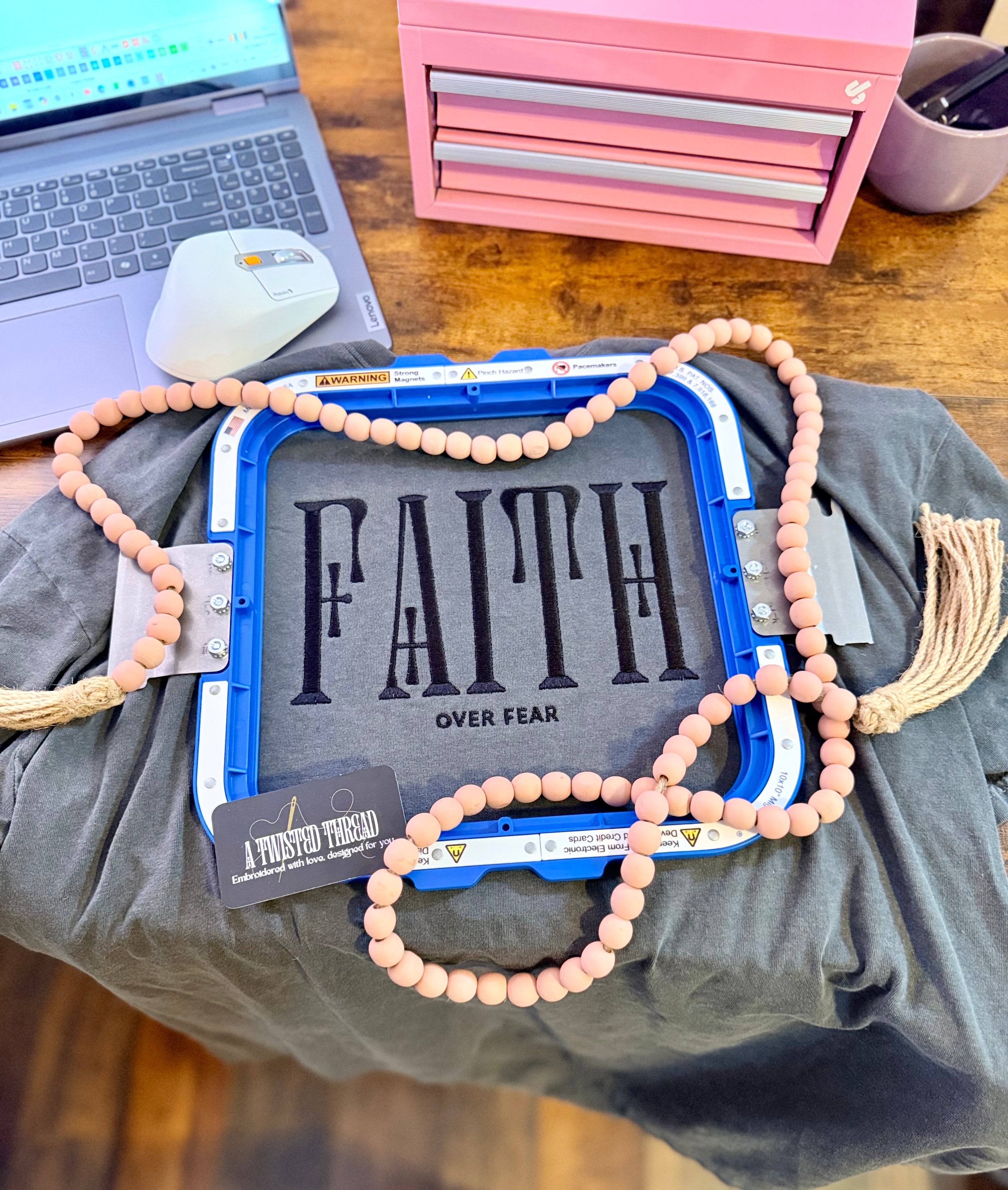 Faith Over Fear Embroidered Sweatshirt or T-Shirt