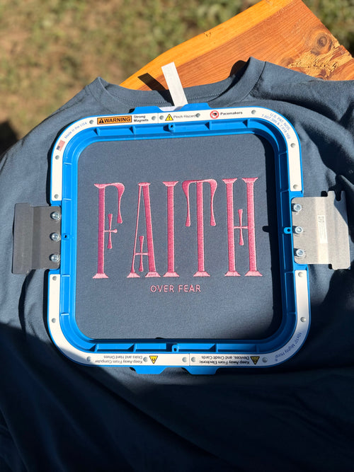 Faith Over Fear Embroidered Sweatshirt or T-Shirt