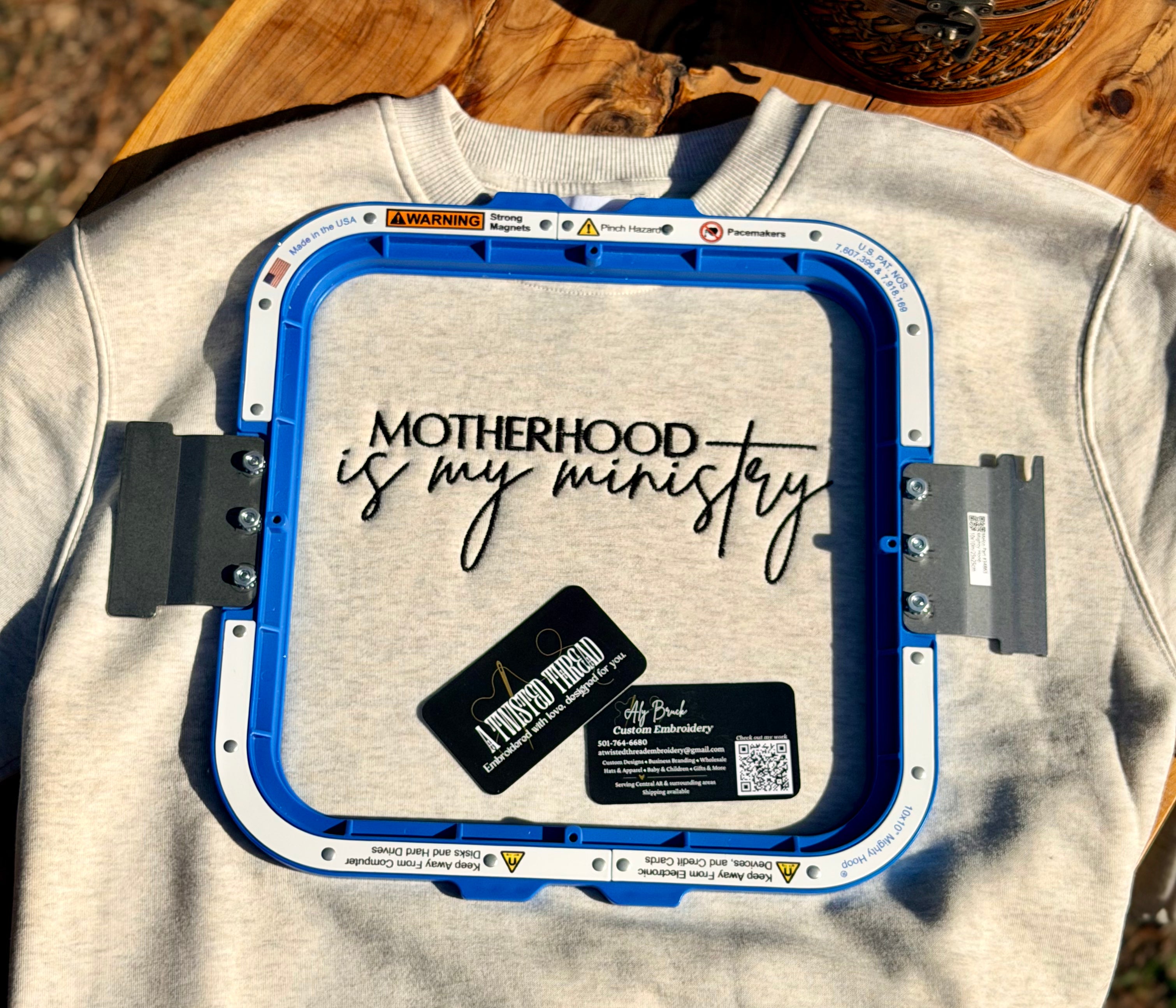 Motherhood Is My Ministry Embroidered Sweatshirt or T-Shirt