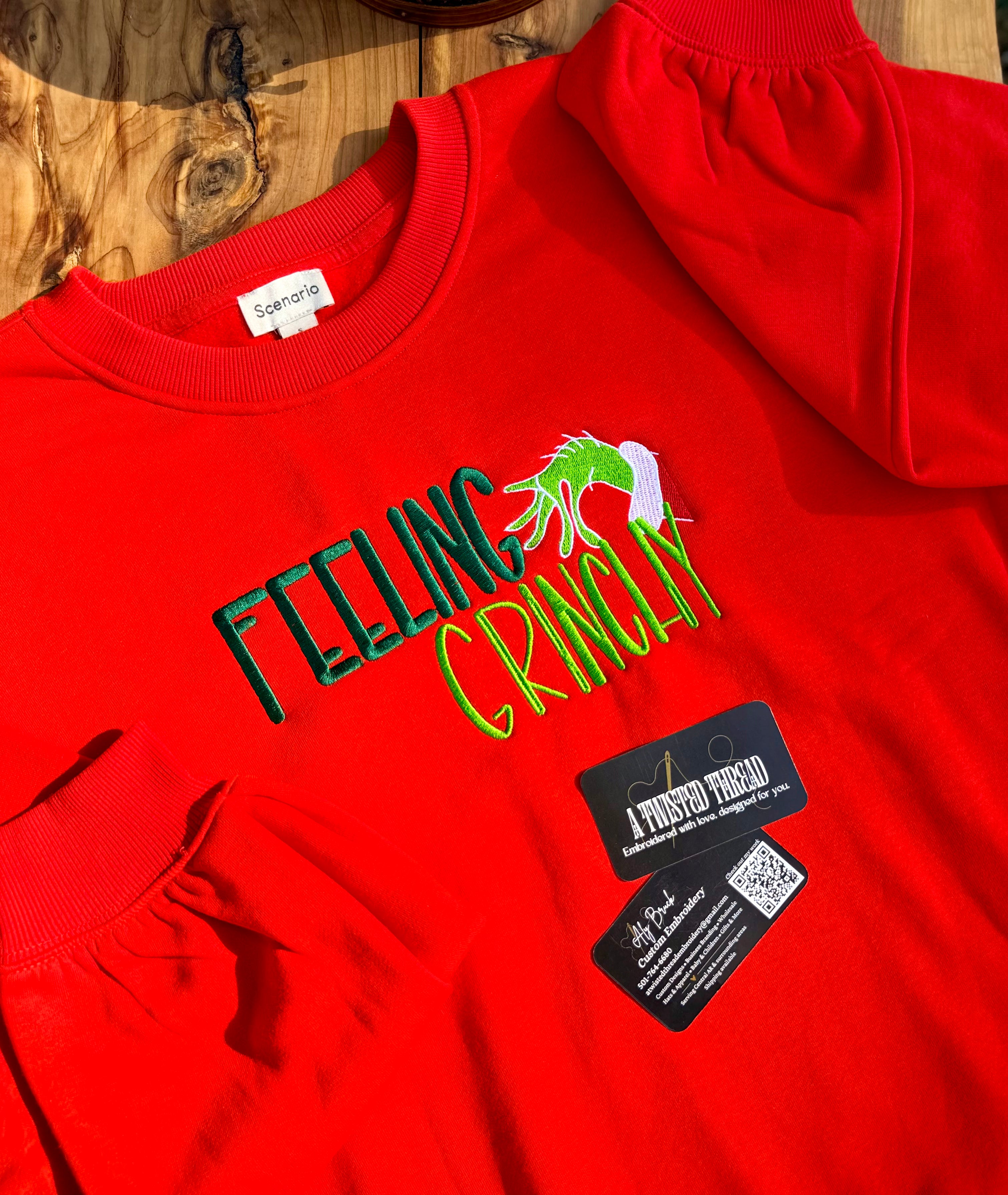 Funny Christmas Embroidered Sweatshirt or T-Shirt