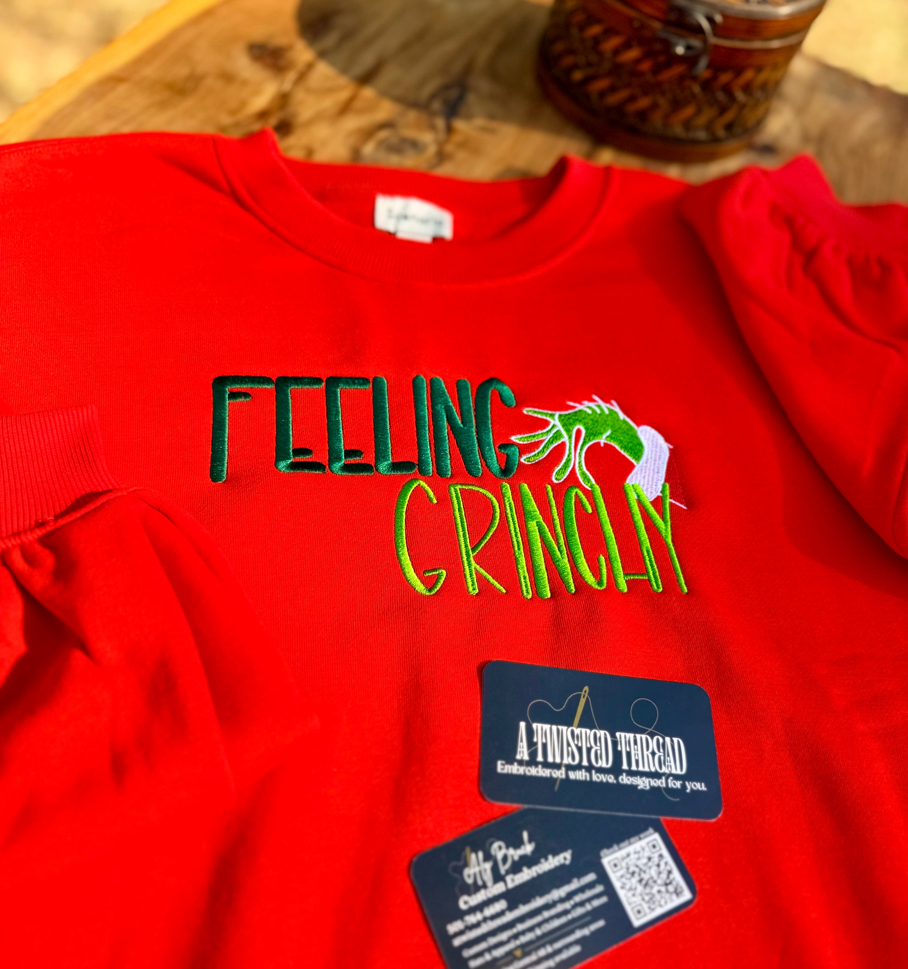 Funny Christmas Embroidered Sweatshirt or T-Shirt