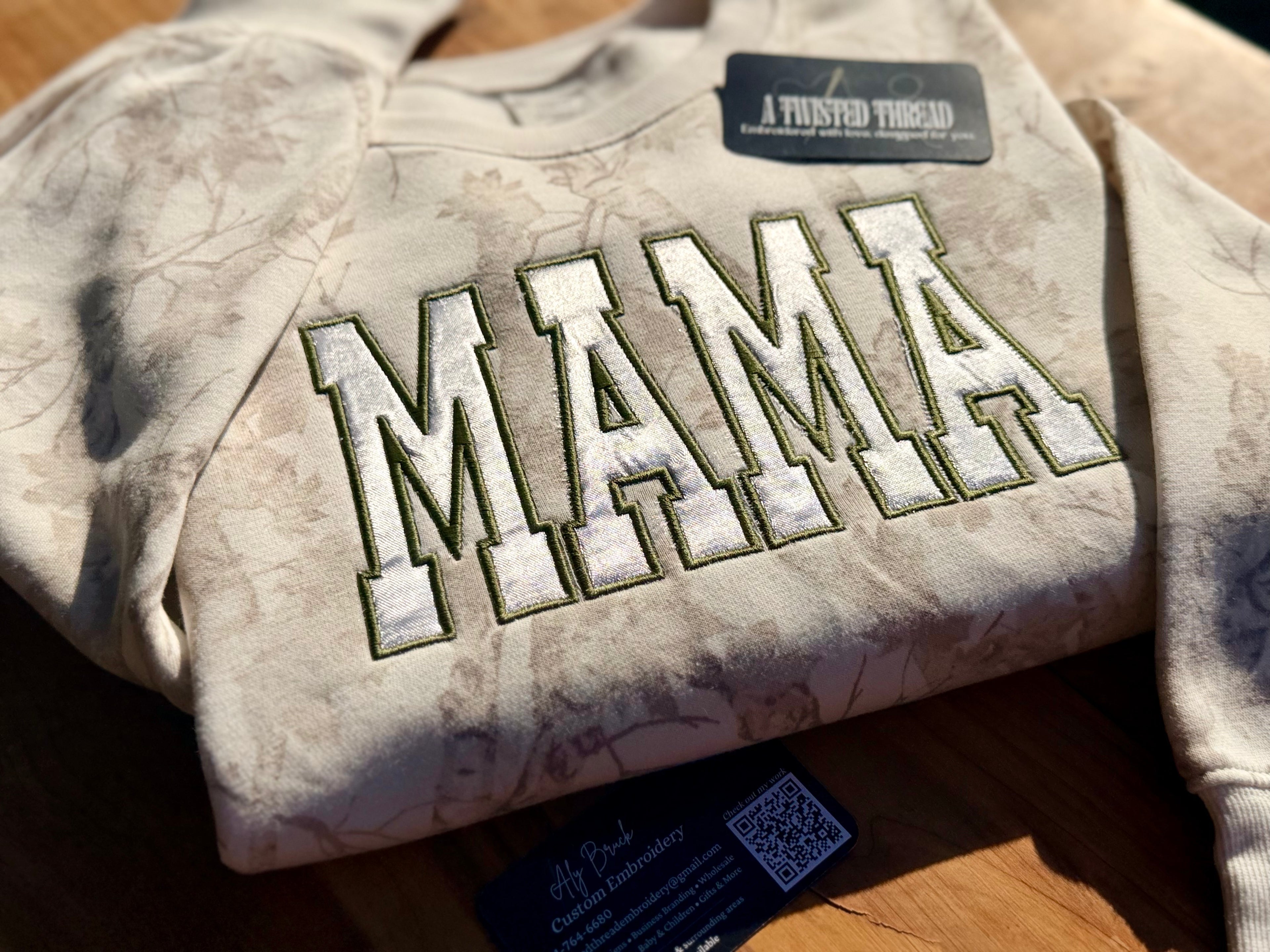 MAMA Varsity Appliqué Sweatshirt or T-Shirt