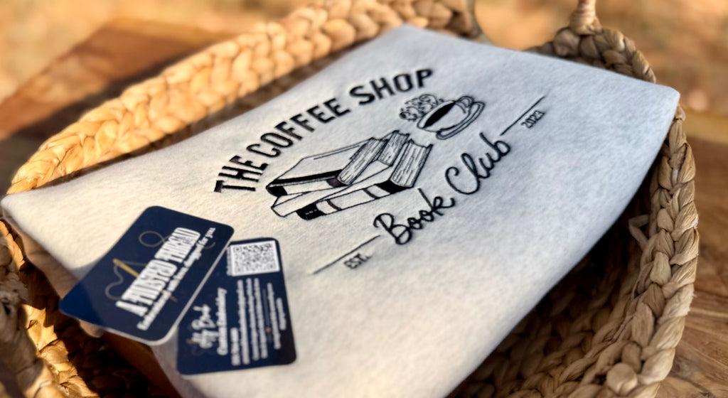 The Coffee Shop Book Club Embroidered Sweatshirt or T-Shirt
