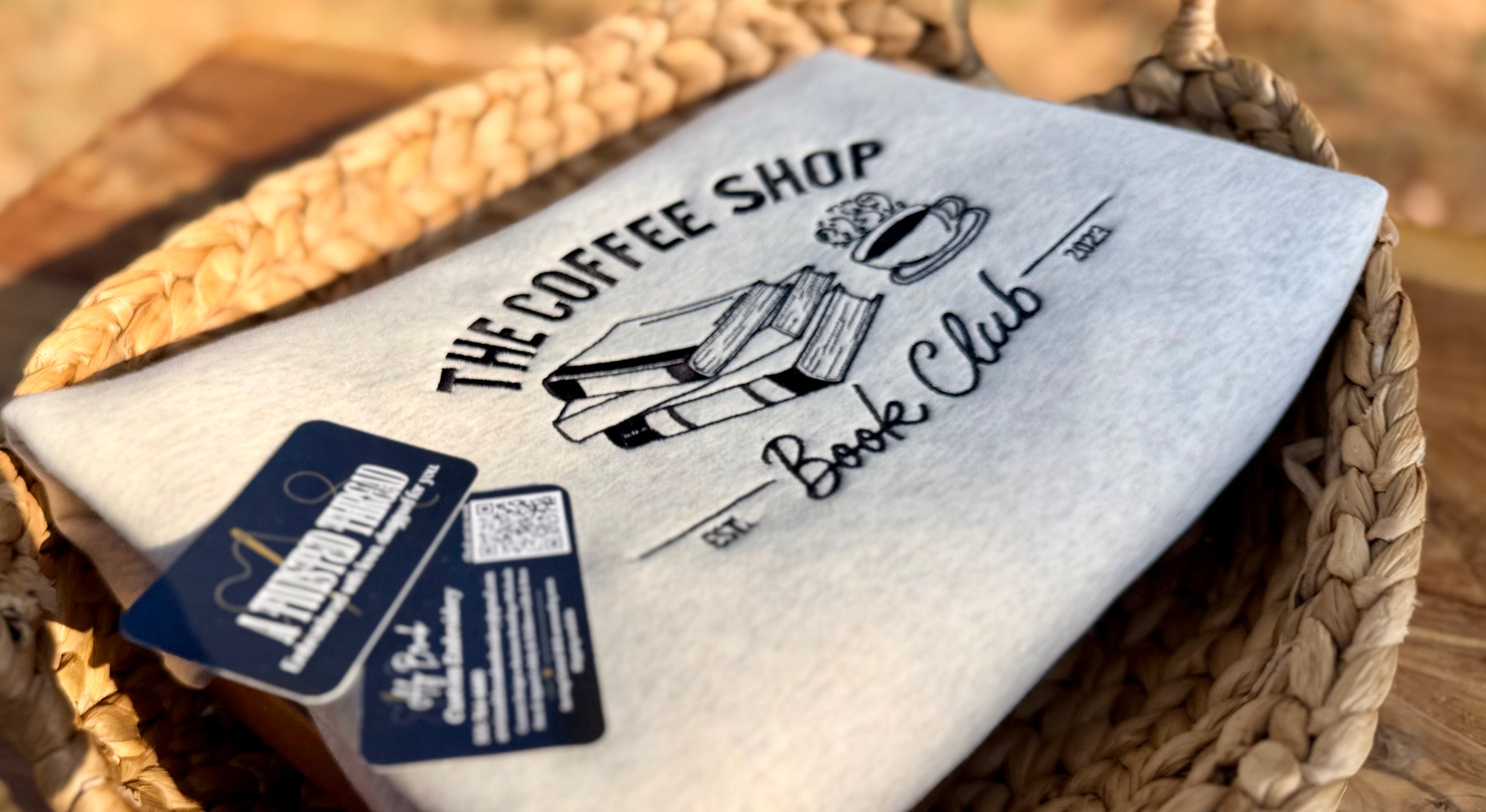 The Coffee Shop Book Club Embroidered Sweatshirt or T-Shirt