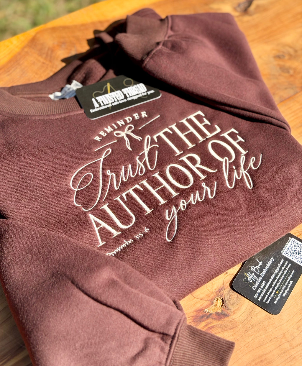 Trust the Author of Your Life Embroidered Sweatshirt or T-Shirt