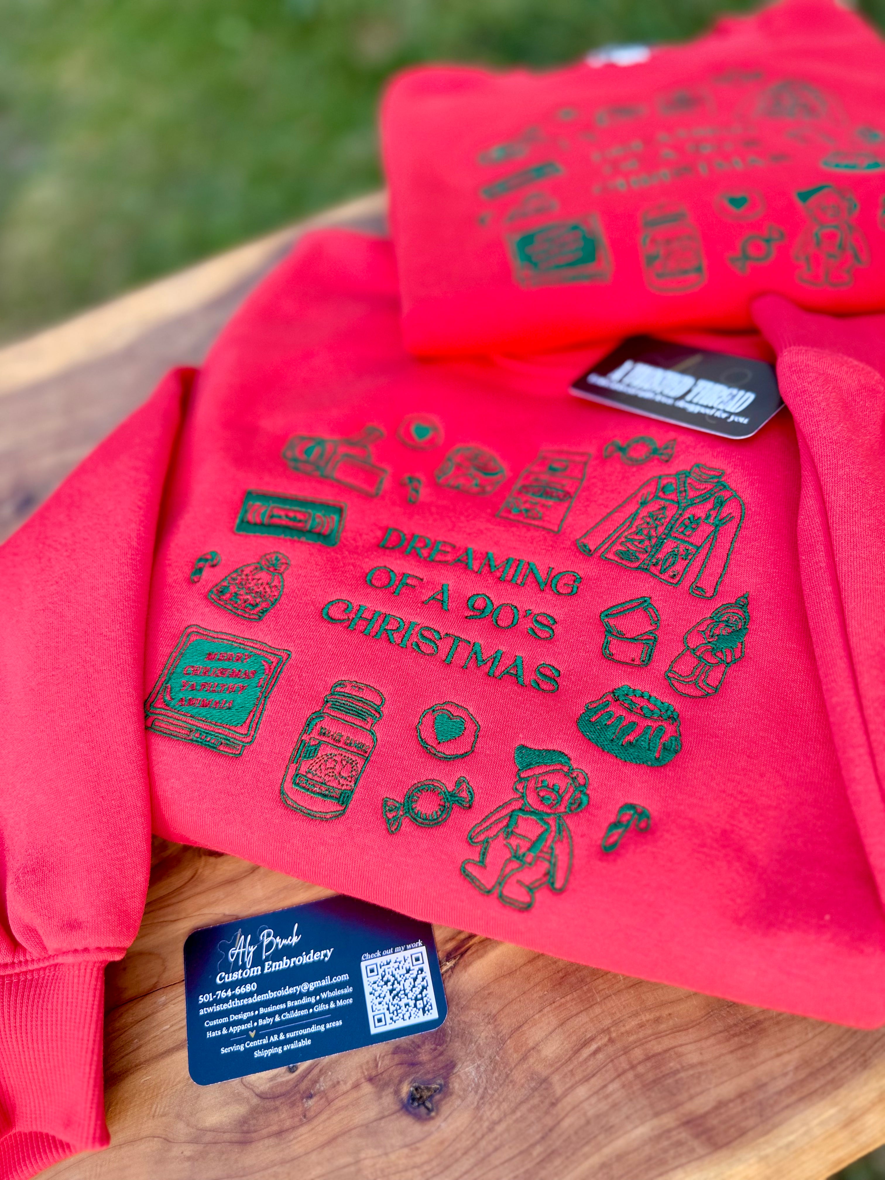 Dreaming of a 90s Christmas Embroidered Sweatshirt or T-Shirt