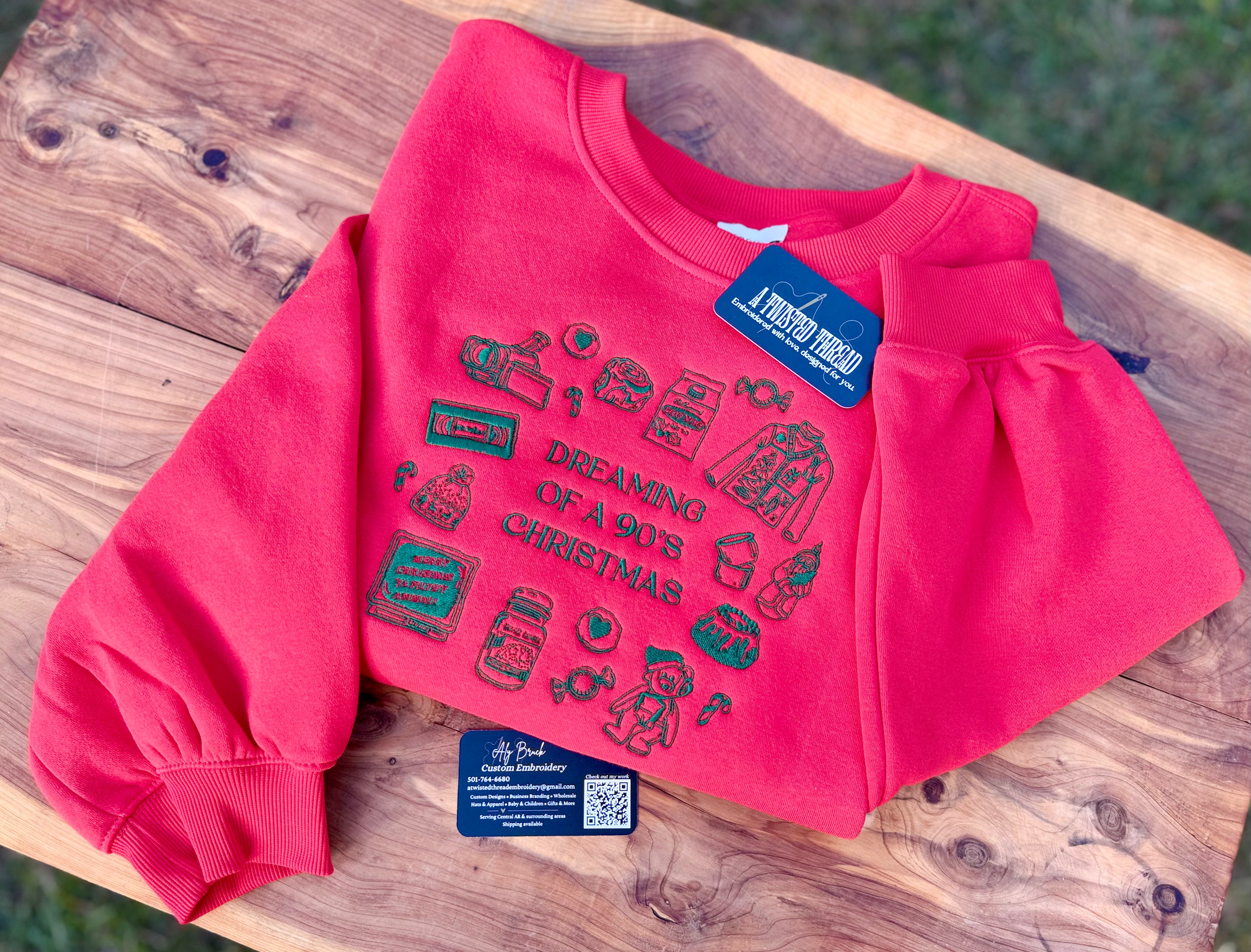 Dreaming of a 90s Christmas Embroidered Sweatshirt or T-Shirt