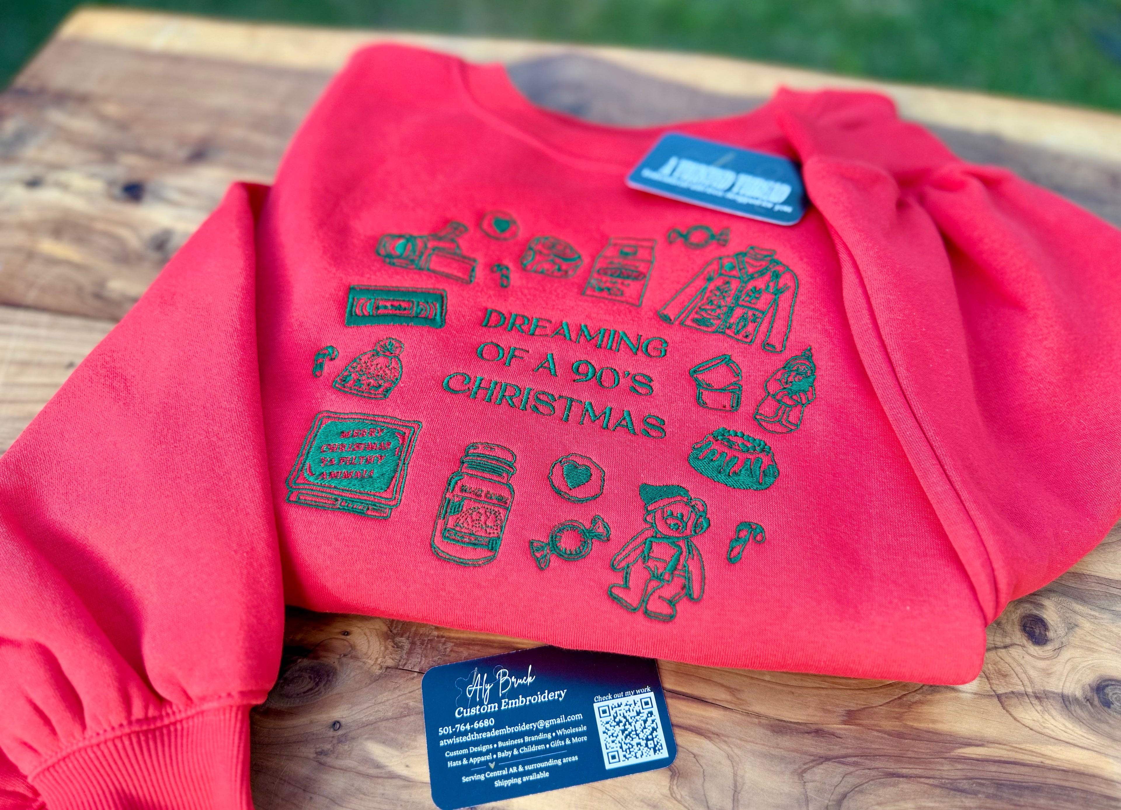 Dreaming of a 90s Christmas Embroidered Sweatshirt or T-Shirt