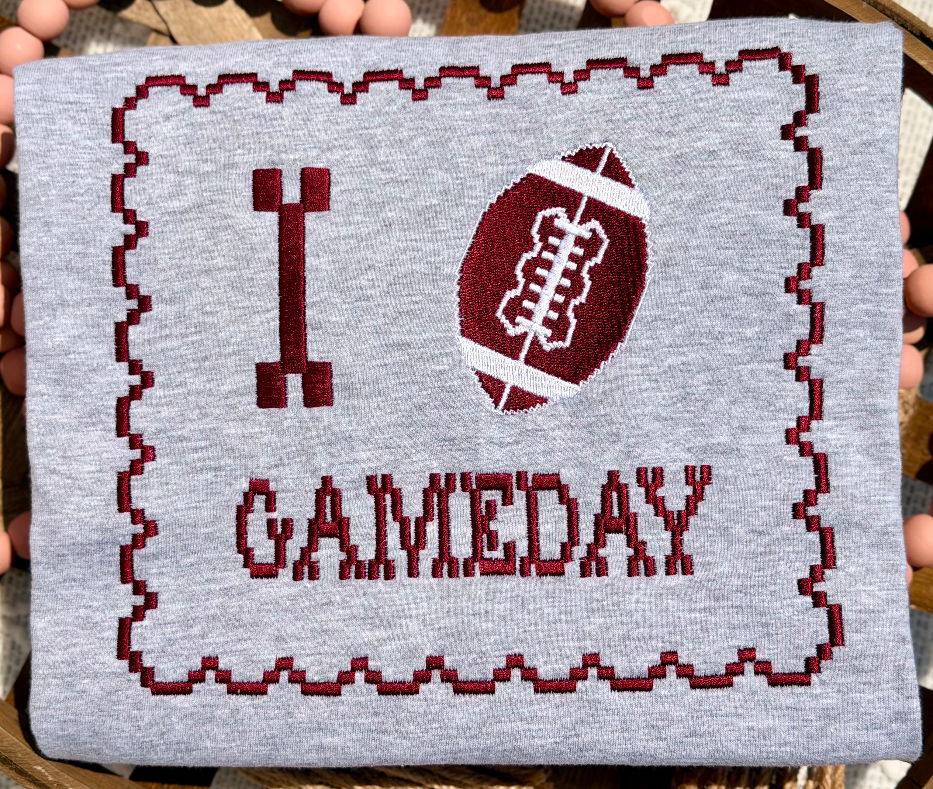 Game Day Embroidered Sweatshirt or T-Shirt 🏈